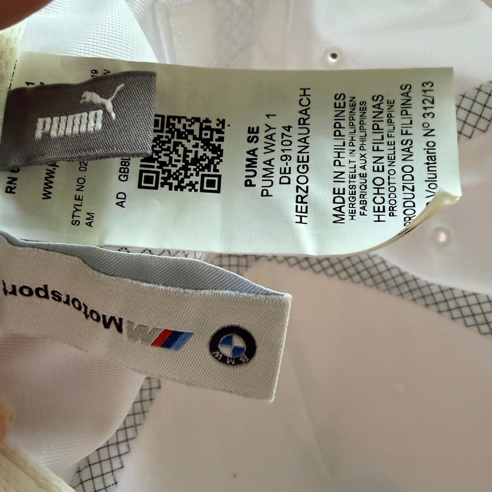 BMW White Motorsport Baseball Cap with Blue Logo - Picture 5 of 8